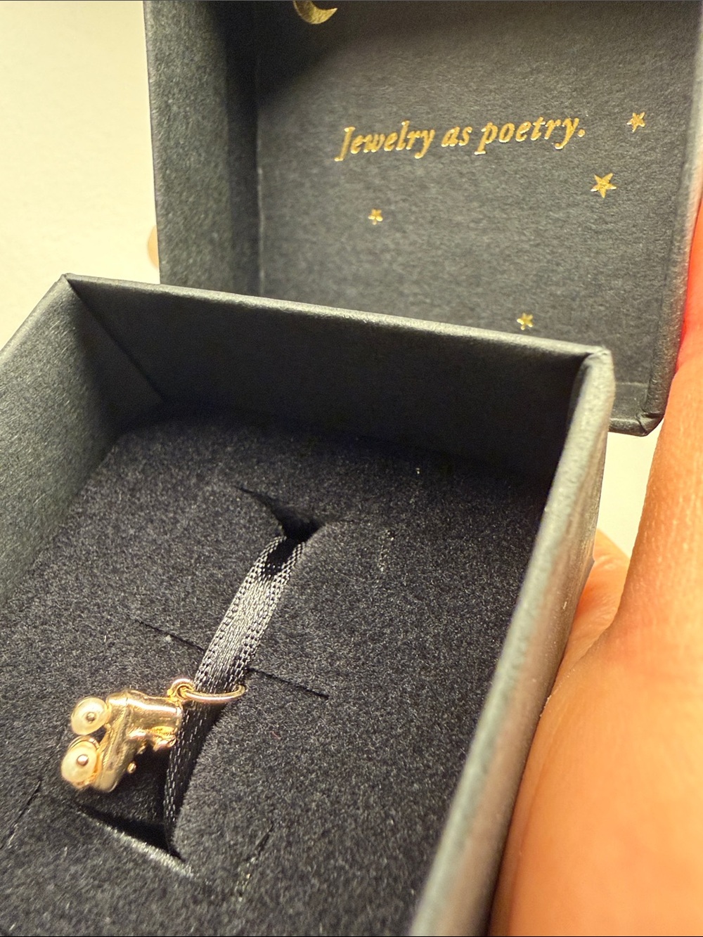 CATBIRD Pearl-Twirl Roller Skate Charm 14k Yellow Gold TINY roller skate charm - Picture 9 of 10